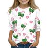 Children's 3/4 Sleeve Round Neck Top Christmas Tree Printed Everyday Casual Top