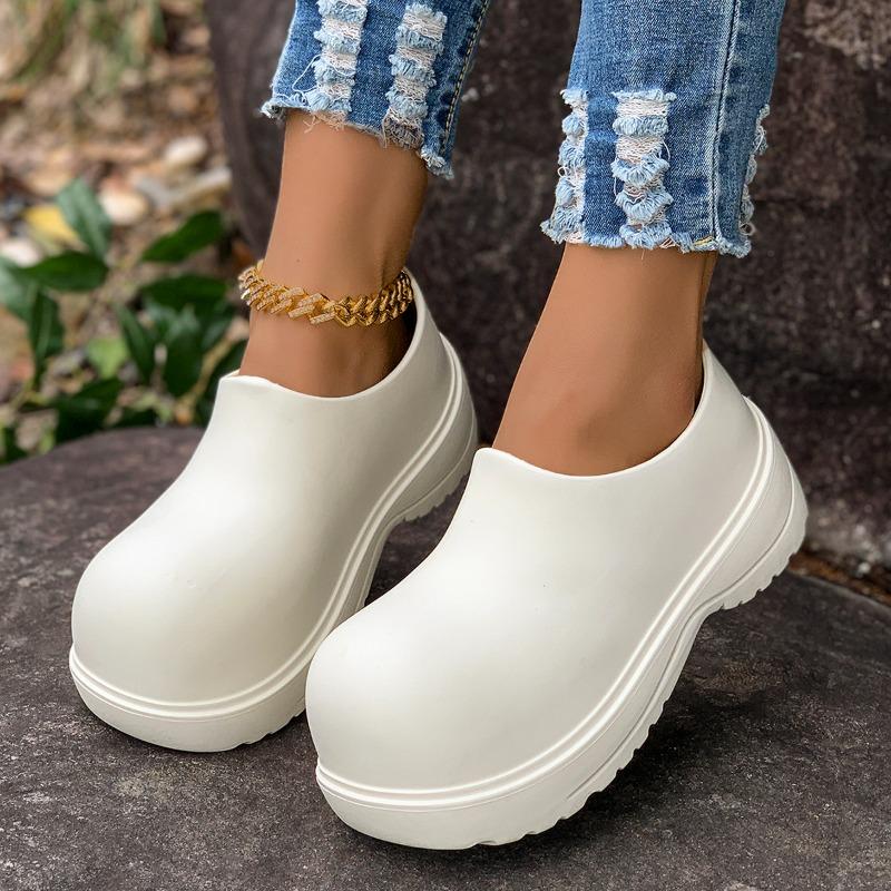 Fashion Platform Single Shoes Autumn New Round Toe Feet Waterproof and Landslide-proof Heel Kitten Heel Shoes