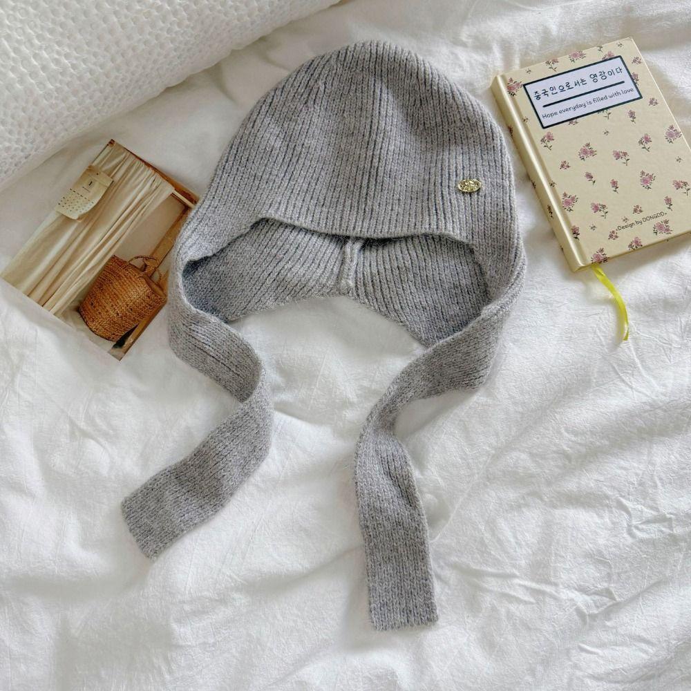 Coldproof Woolen Crochet Beanies Cap Keep Warm Girls Pullover Cap Fashion Knitted Hat  Female