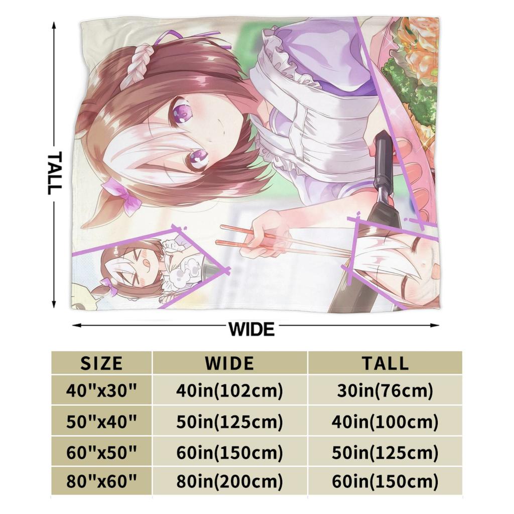 Umamusume Pretty Derby Cartoon Blankets Flannel Spring Autumn Multi-function Warm Throw Blankets for Sofa Office Bedspread