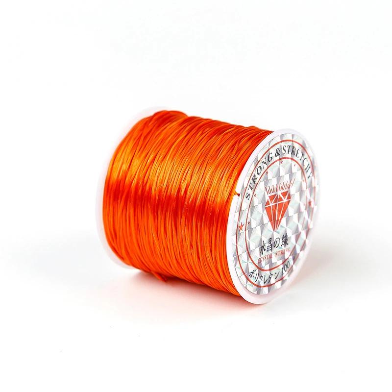 50Meters 0.8mm Elastic Thread Round Crystal Line Nylon Rubber Stretchy Cord Elastic Rope for Jewelry Making Beading Bracelet
