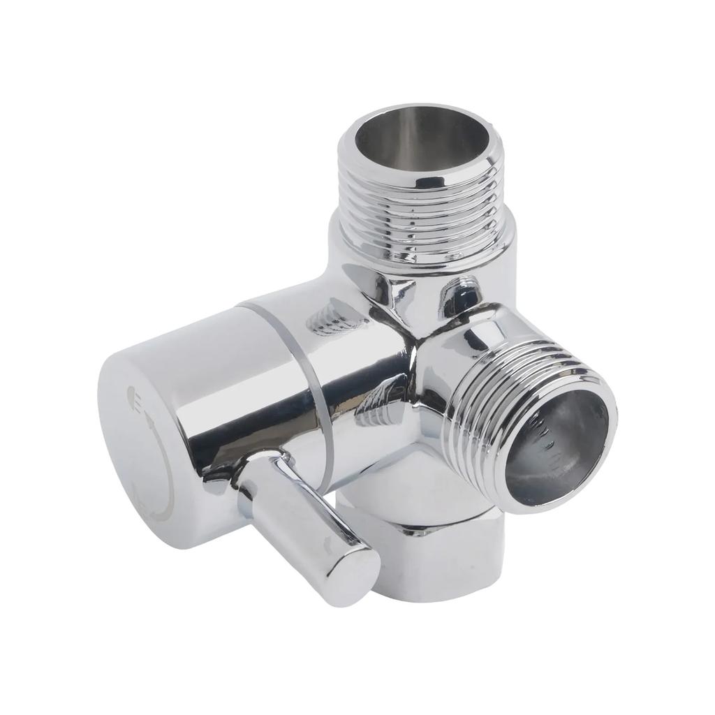 3 Way Shower Diverter Valve with G1/2 Female Inlet and Dual G1/2 Male Outlets for Handheld and Fixed Shower Heads