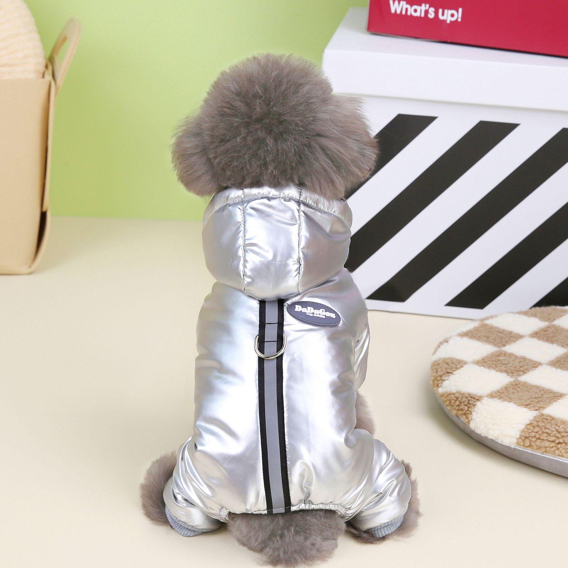 

Dog clothes autumn and winter new pet clothes teddy pet clothes winter thickened three-color four-leg cotton clothes S