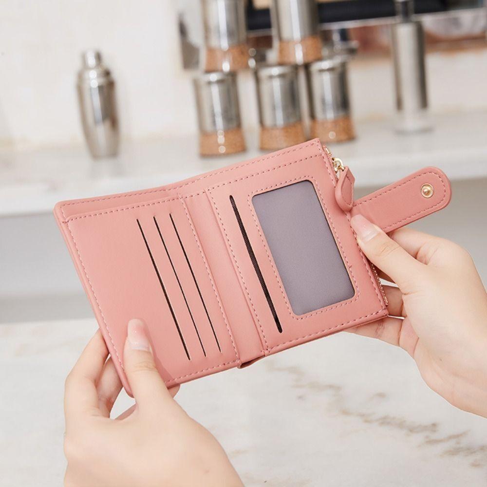 Korean Style Short Wallet Alligator Pattern Women's Wallet Ins Double Fold Wallet  Girl