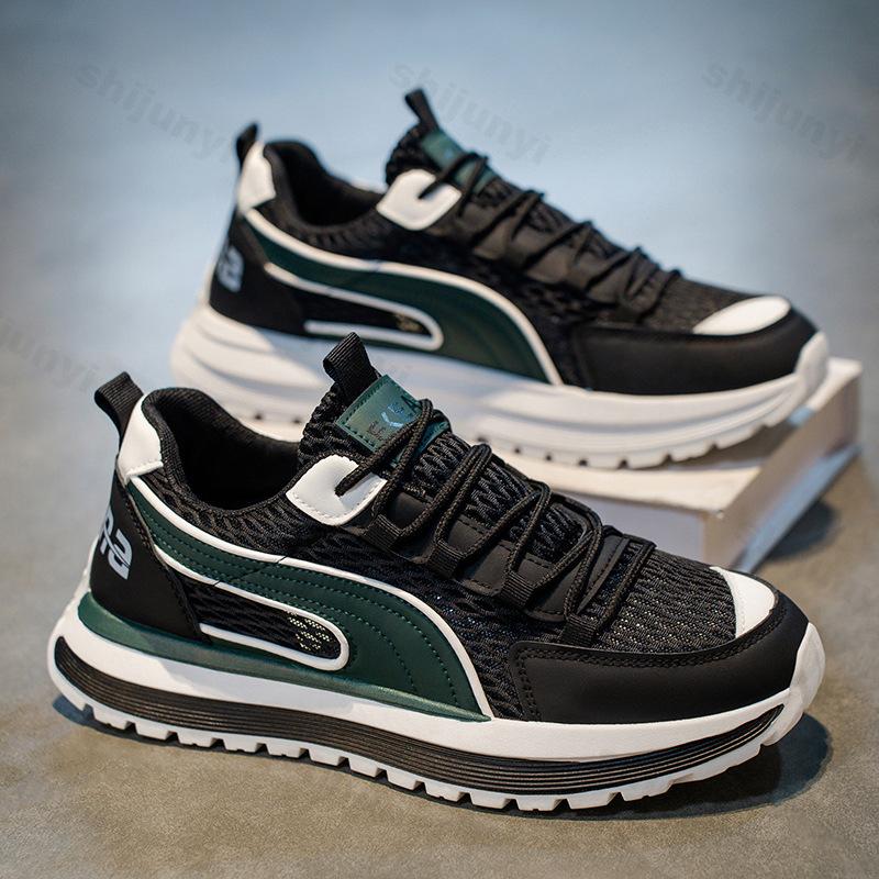 

Fashion Men s Niche Low Top Casual Thick Sole Sports Shoes 2025 Autumn New Mesh Breathable Comfortable Fashion Versatile Chunky sneakers 39 чёрный