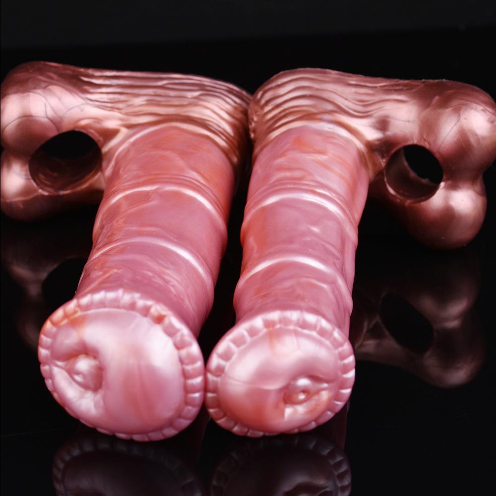 Horse Penis Sheath Mix Color Cock Enlargement Soft Liquid Silicone Wearable Animal Dildo Adult Game Sex Toys For Couples