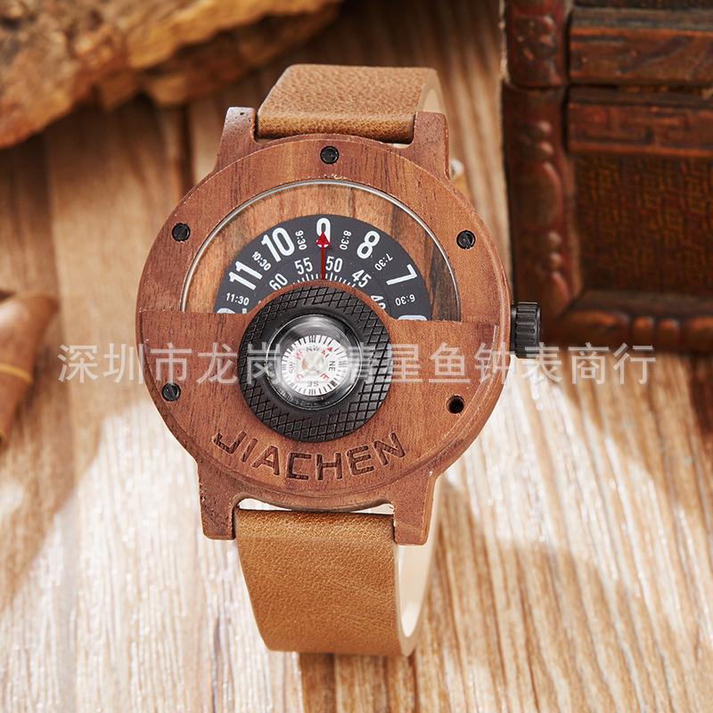 Bussola Multifunzione Orologio in Legno Orologio Sportivo da Esterno da Uomo/Donna Orologio per Studenti