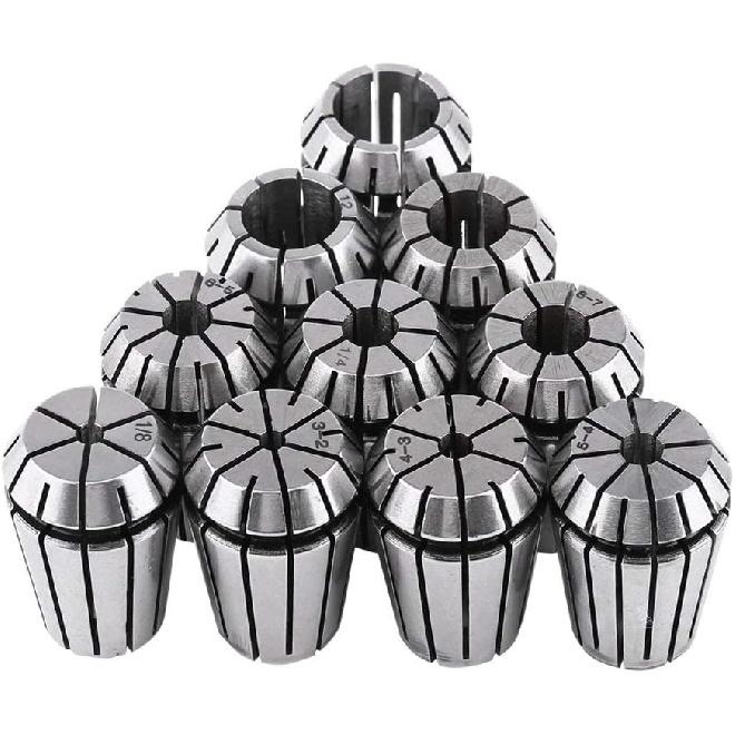 10pcs ER20 Spring Steel Collet Set Spring Collet Chuck for CNC Workholding Engraving Milling Lathe Tool 3mm, 1/8"/4mm/5mm/6mm, 1/4", 8mm, 10mm, 12mm,