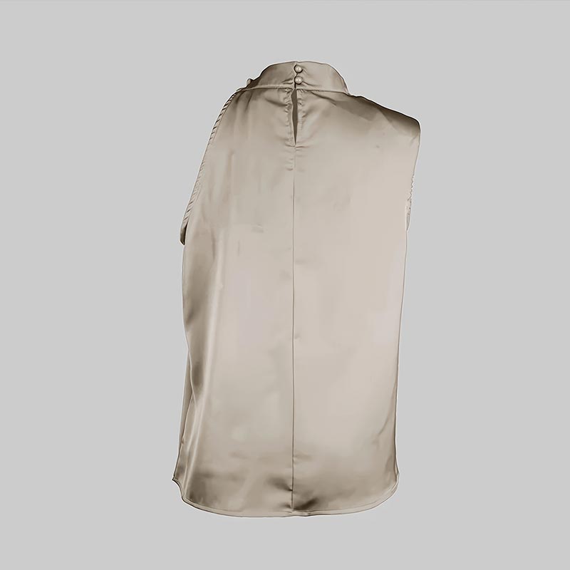 Completo Pantaloni da Donna Colore Unico Mezzo Collo Monospalla Senza Maniche Camicie Allacciatura Pantaloni Gamba Larga Donna 2025 Estate Nuovi Abbigliamento da Strada Donna