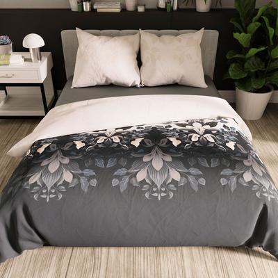 KELLY Bedding Set 160x200 Cm - Satin Cotton, Dark, Elegant Pattern