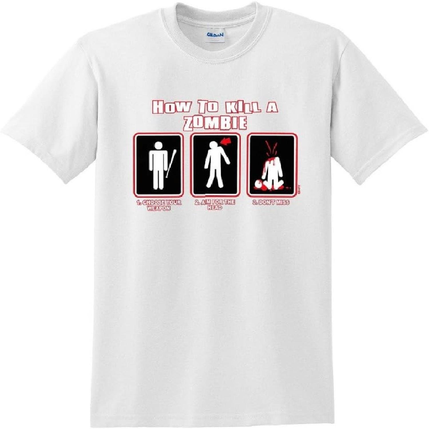 How to Kill A Zombie Funny Zombie T Shirt S