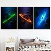 Abstract colorful cosmic planet galaxy star sky posters and prints vintage painting on canvas wall painting room decoration