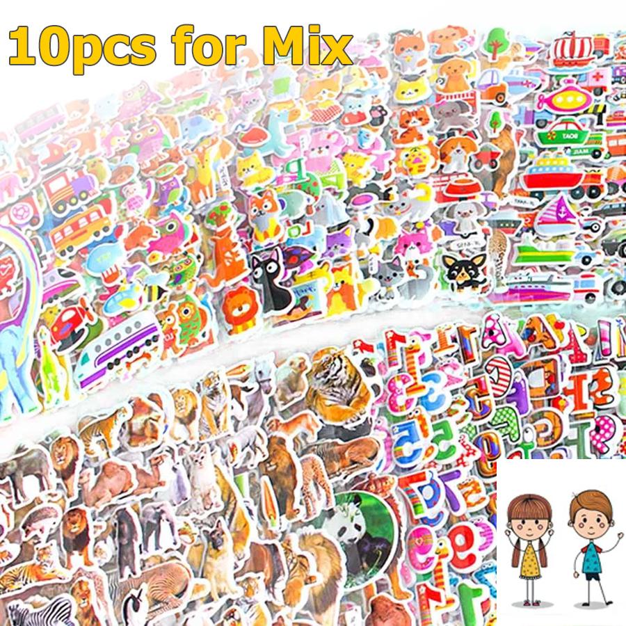 

10-40pcs Cartoon Bubble Stickers More Than 100+ Styles Random Ship DIY Decoration Graffiti Stickers Gift for Diary Luggage
