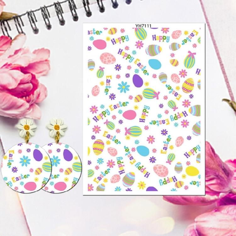 Clay Earrings Transfer Paper Easters Colored Eggs Printing Paper Water Soluble Transfer Decal Clay Transfer Sheets