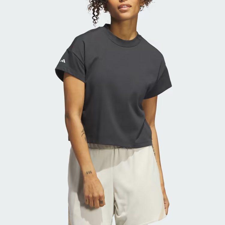 Adidas T Shirts Women's Black Crew Neck Moderate Straight Fit IJ5234