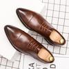 Men's business dress leather shoes spring and autumn three joints British pointed casual men's shoes fashion groom wedding shoes