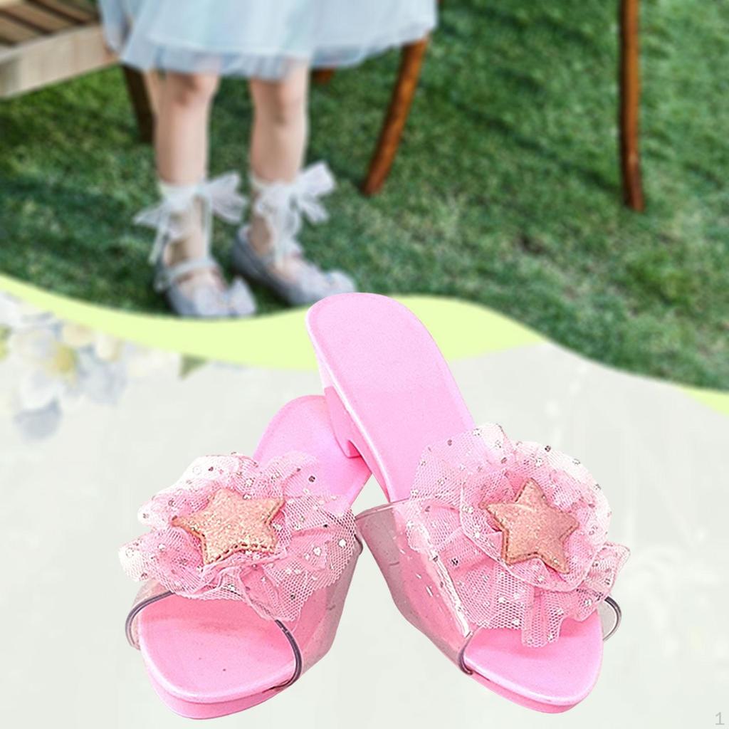 Princess Dress Up Shoes Jelly Sandals for Girls Beach Role Playing