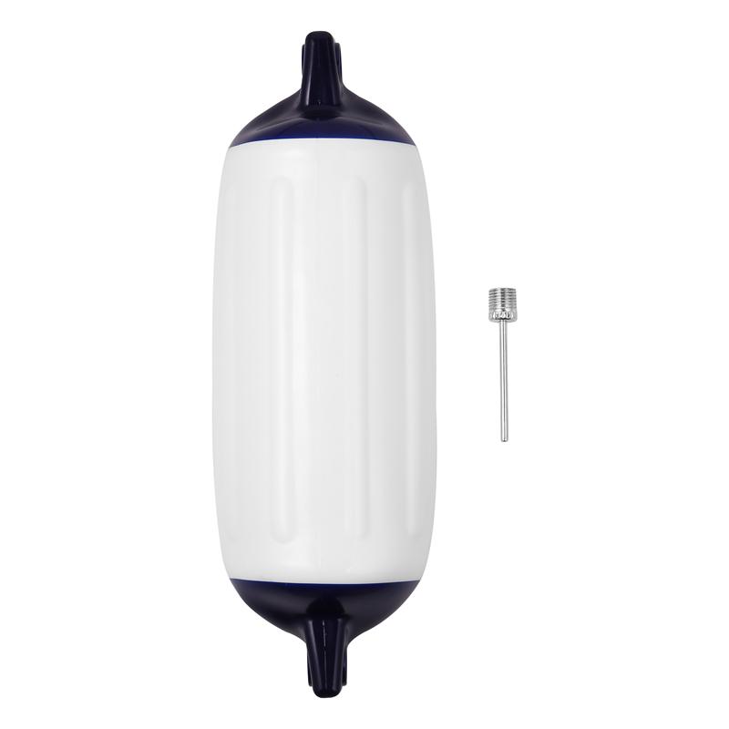 Popular Inflatable Boat Fender PVC Boat Anchor Bumper Marine Boat Fender For Boat, Sailboat, Cuddy Etc (5.5X20 Inch) Whiteblue