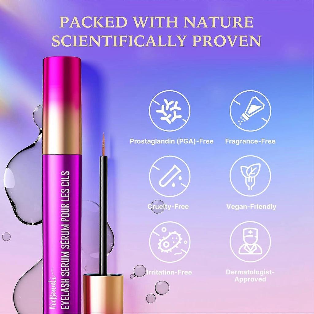 Eyelash Growth Serum with Peptides for Longer Fuller Lashes Vegan Cruelty Sensitive Eyes 3mL
