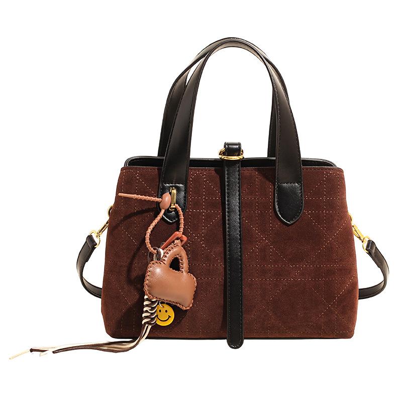 Frosted Rhombus Portable Bucket Bag Crossbody Bag Women's New Fashion Vegetable Basket Bag Crossbody Bag