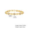 Luxury Shiny Zircon Charm Bracelet for Women, Gold Color Metal Geometric Chain Wristband Bangle, Fashion Exquisite Jewelry Gift