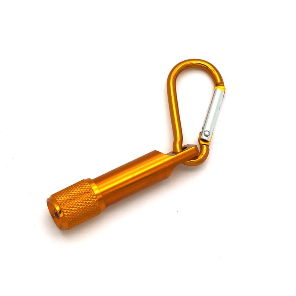 with Carabiner LED Flashlight Keychain Aluminum Body Keychain Pendant Light Camping Use золотой
