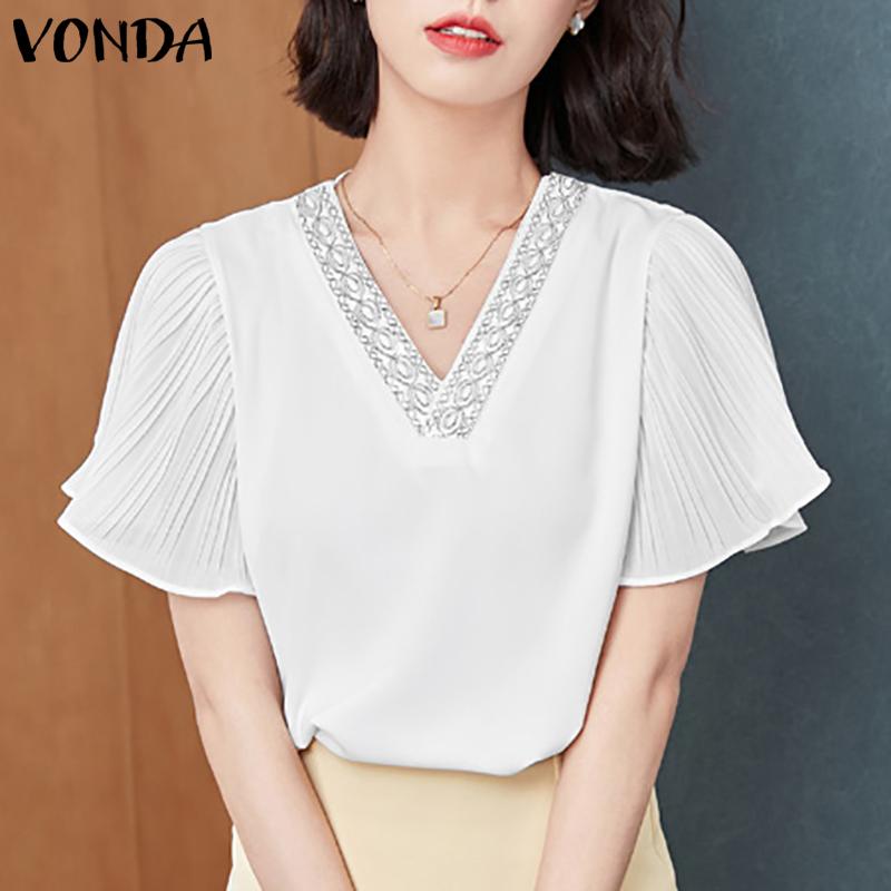 

VONDA Летние женские повседневные свободные топы с короткими рукавами