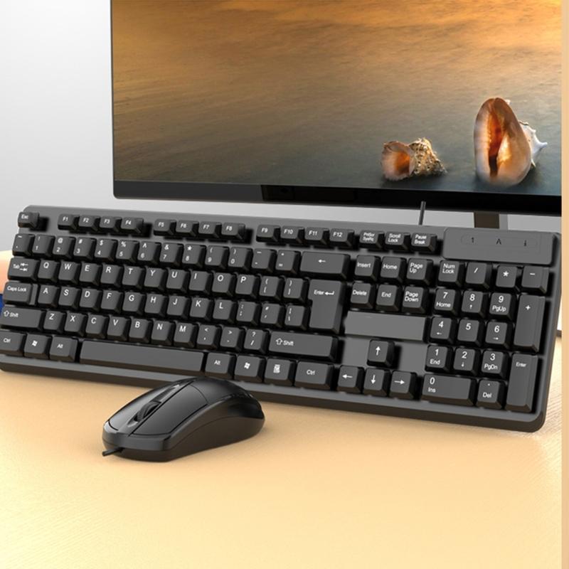 Corded Keyboard and Mouse Corded Keyboard and Mouse Combo USB Keyboard and Mouse Set for School Office Business Gaming