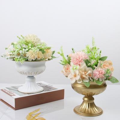 Retro Metal Flower Vase Dried Floral Arrangements Container Rustic Farmhouse Potted Wedding Table Centerpiece Home Decoration