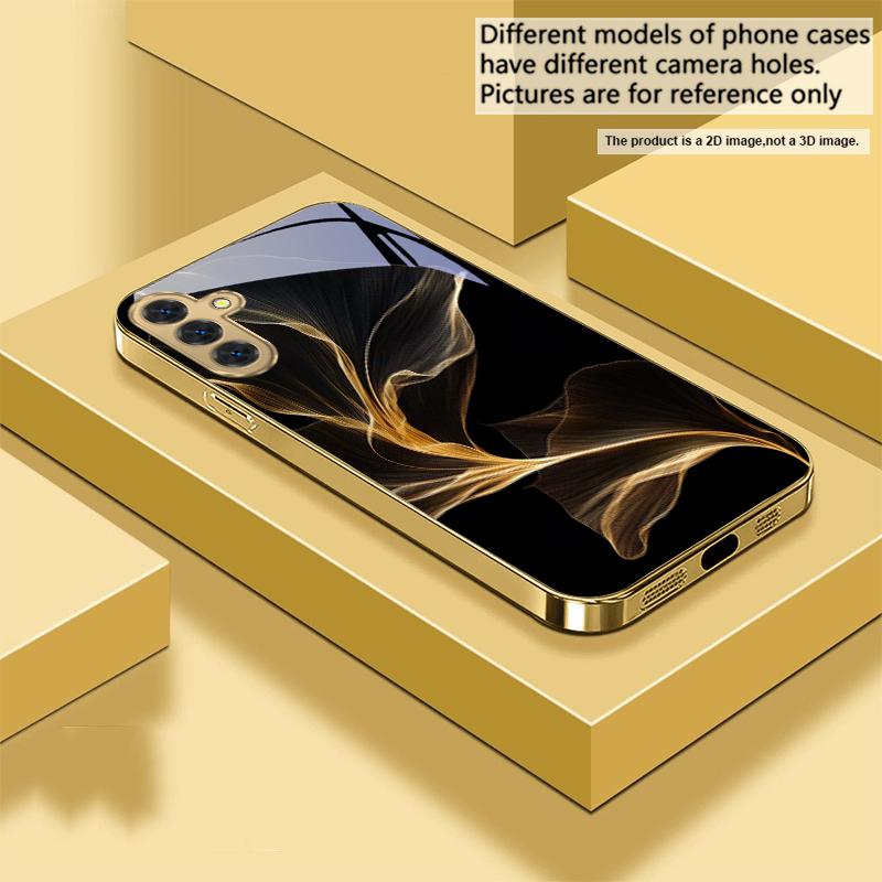 Schwebendes goldenes Band Für Samsung Galaxy S20 FE S21 S22 S23 Plus S24 Ultra 25Ultra S21+ S9+ S22Plus Goldene Glas-Handyhülle
