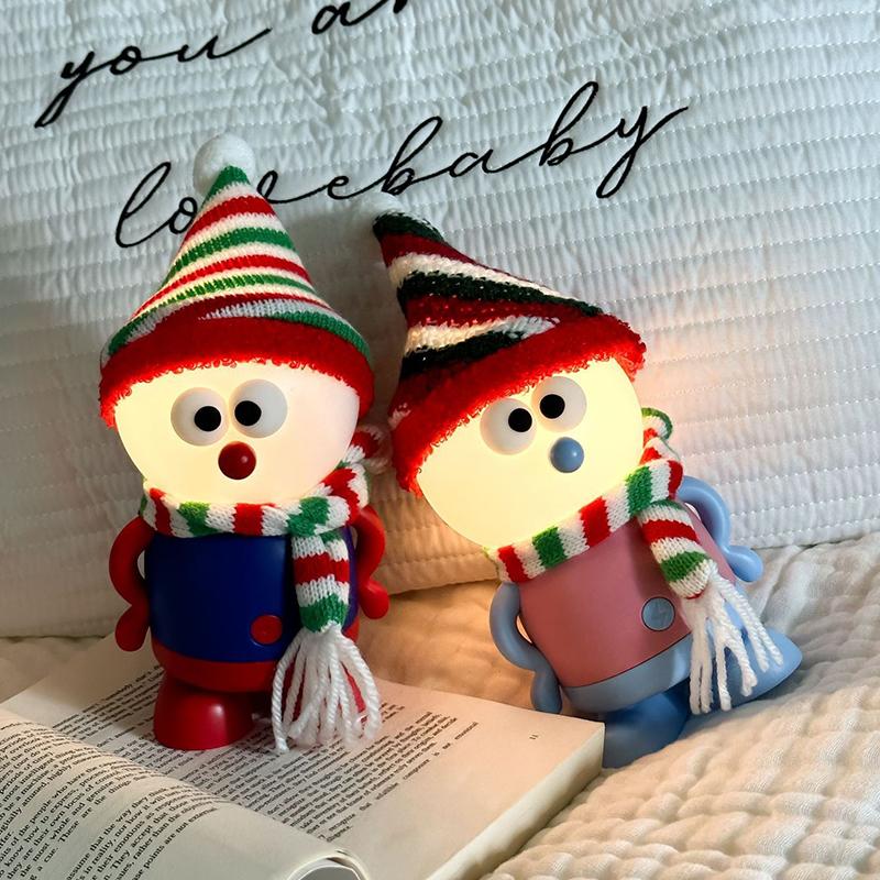 Christmas Snowman Led Night Light Usb Charge Three Light Adjust Desk Decorative For Girl Boy Christmas Gift Bedroom Night Lamp