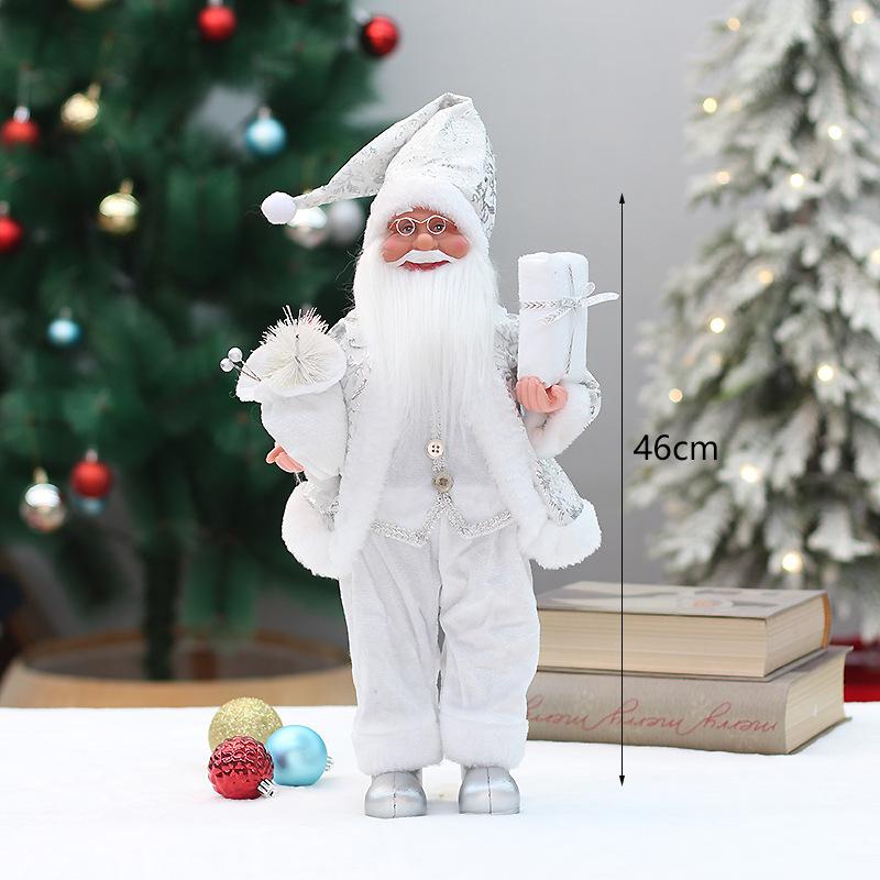 46Cm Standing Santa Claus Doll Supermarket Window Hotel Santa Claus Party Christmas Decorations