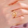 LIKGREAT Stainless Steel Daisy Flower Ring Women Gold Color Aesthetic Bohemian Finger Ring Wedding Engagement Jewelry Gift