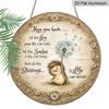 2D Flat, 1pc Round Aluminum Hanging Sign | Cute Hedgehog And Dandelion Vintage Wall Hanging, Inspirational Quotes For Living Room, Bedroom, Study