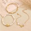 3Pcs Stretch Beaded Bracelet Set Pearl Multiple Layers Bracelet Fashion Shell Bracelet Set  Party