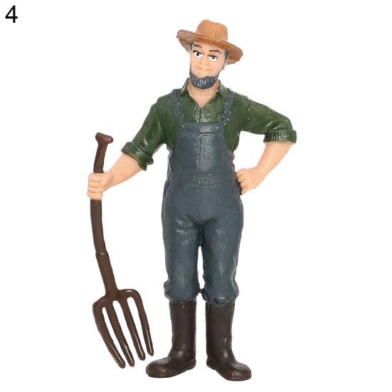 Worker Farmer Action Figure PVC Model Simulation Figurine Mold Decor Toys Gift