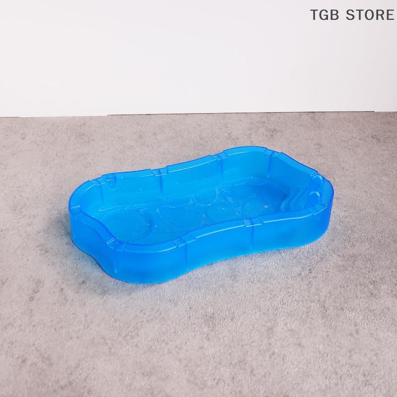 1Pcs Mini Swimming Pool Model Blue Miniature Pool Scene Ornament Dollhouse Toy Accessories For Doll Houses