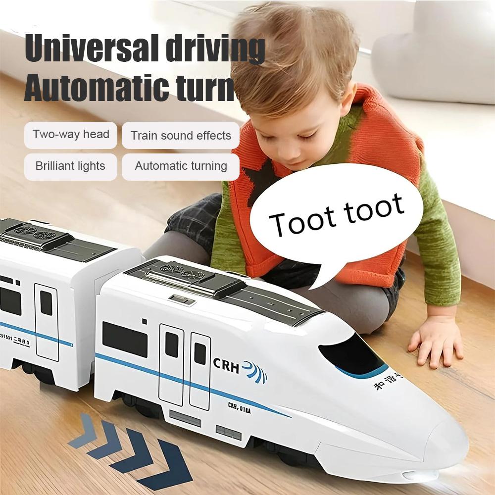 Kids DIY Simulation High Speed Railway Train Toy Car Electric Sound Light Model Train Educational Toys Boys Girls Gift Birthday