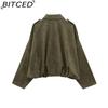 BITCED Women's Pre-Spring Fashion Suede-Effect Pilot Jacket