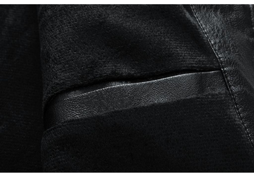 2022 Autumn/Winter Men's Stand Collar Motorcycle Leather Jacket