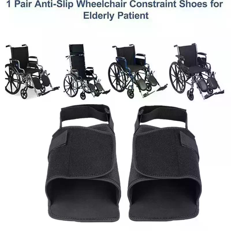 1/2 Pcs Black Wheelchair Shoe Holder Belt Black Fixed Strap For Elderly Feet Support Care Supplies Shoe Rest Wheelchairs
