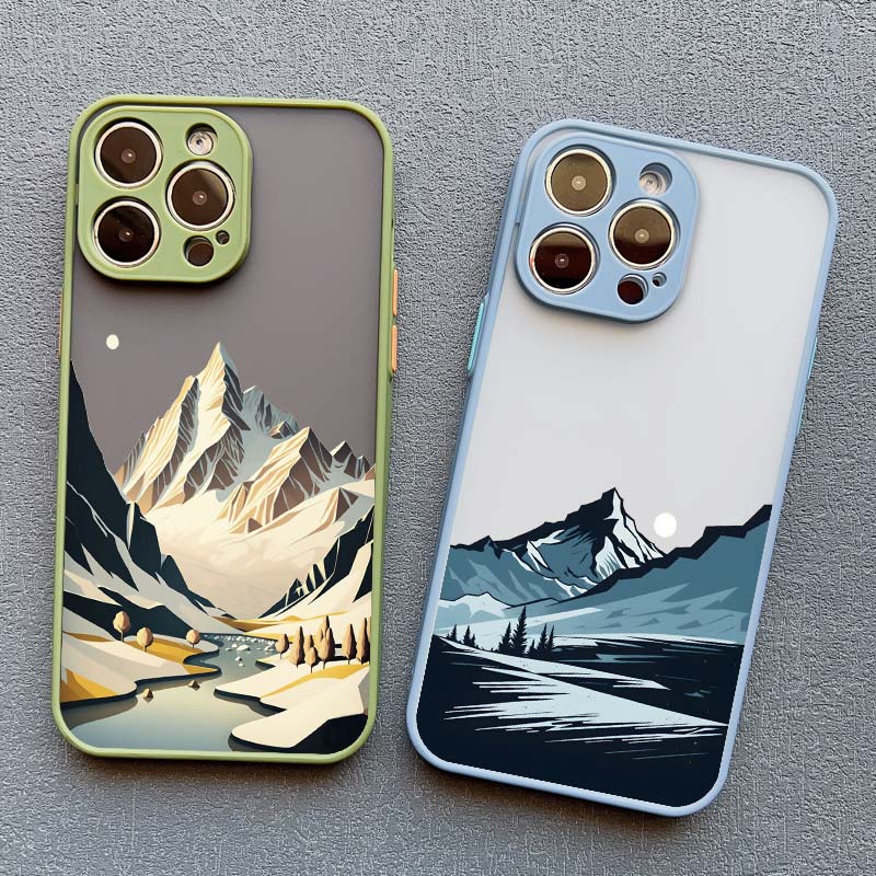 Fog Mountains Landscape Phone Case for iPhone 16 15 14 12 13 Mini 11 Pro Max X XS XR SE2 7 8 Plus Shockproof Back Cover Fundas