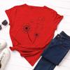 Summer Round Neck Dandelion Printed Top Fashionable Casual Pure Cotton Short Sleeved Women's T-shirts