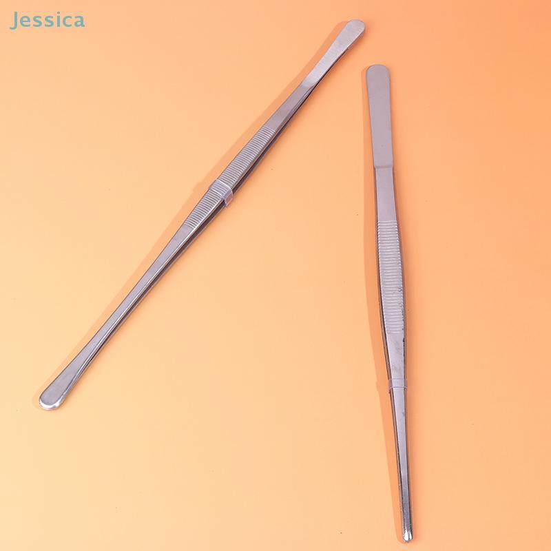 Stainless Steel Korean BBQ Tongs - Thickened & Extended Barbecue Tweezers, Food Plating Tool for Hotels & Grilling