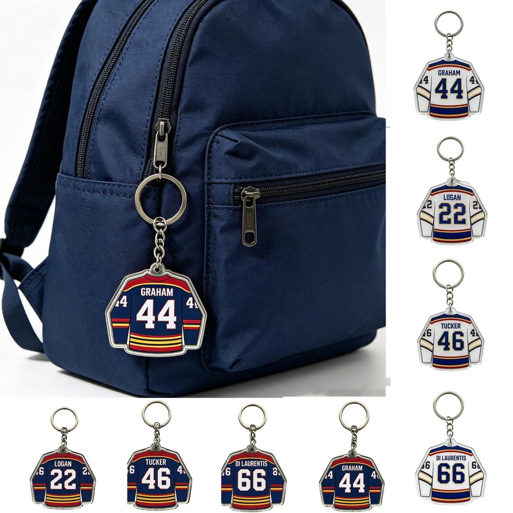 Metal Jersey Keychain with Number and Name Design Durable Chain and Ring for Keys Bag Accessories Collectible Souvenir
