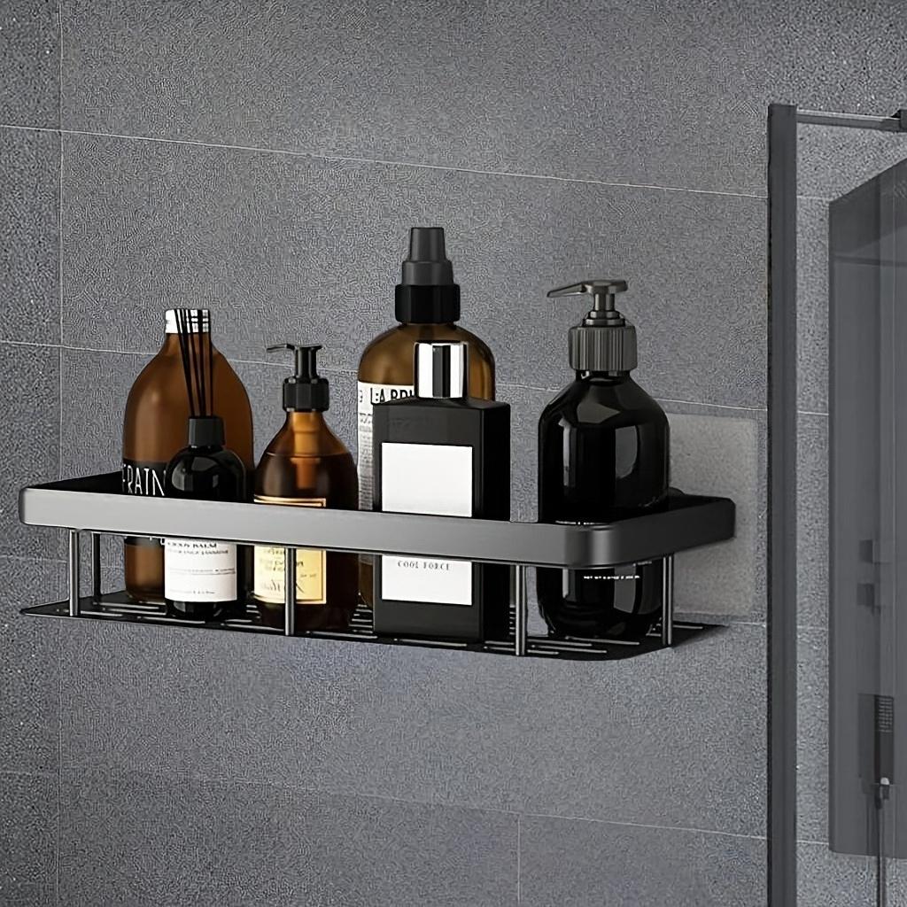 Wall Mounted Shower Rack Large Capacity No Drilling for Bathroom Kitchen Space Saving Easy Install Store Toiletries Cosmetics