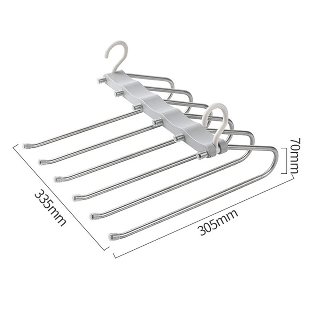 Stainless Steel Trouser Hanger With Double Hooks Space Saving Clothes Drying Rack For Scarfs