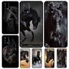 Beautiful Black Horse Case For OPPO A17 A54 A57 S A77 A74 A94 A5 A9 A53 A15 A16 A76 A96 A52 A72 A18 A58 A98 A78