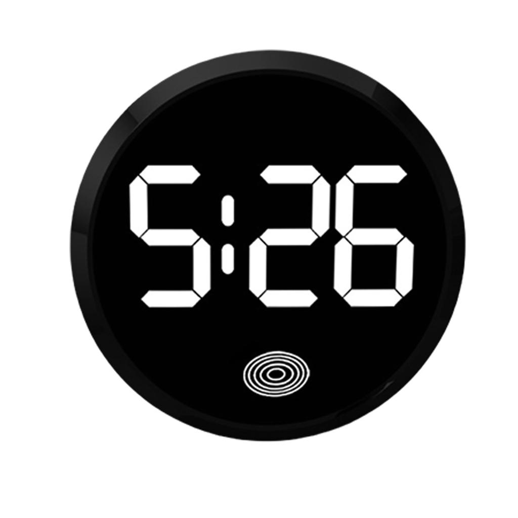 Car LED Digital Clock with Temperature Display Easy Installation Magnetic Back Round Clock for Dashboard or Consoles