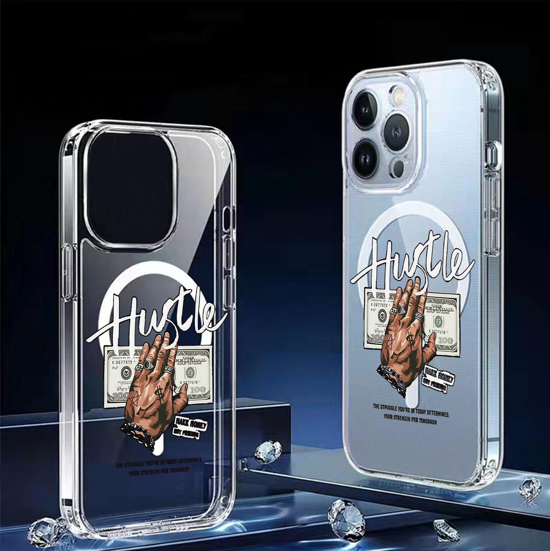 

Power Hand Magnetic Transparent Case for iPhone 15/16/17 Pro Max - Full Coverage Protection iPhone 13 Pro Max прозрачный
